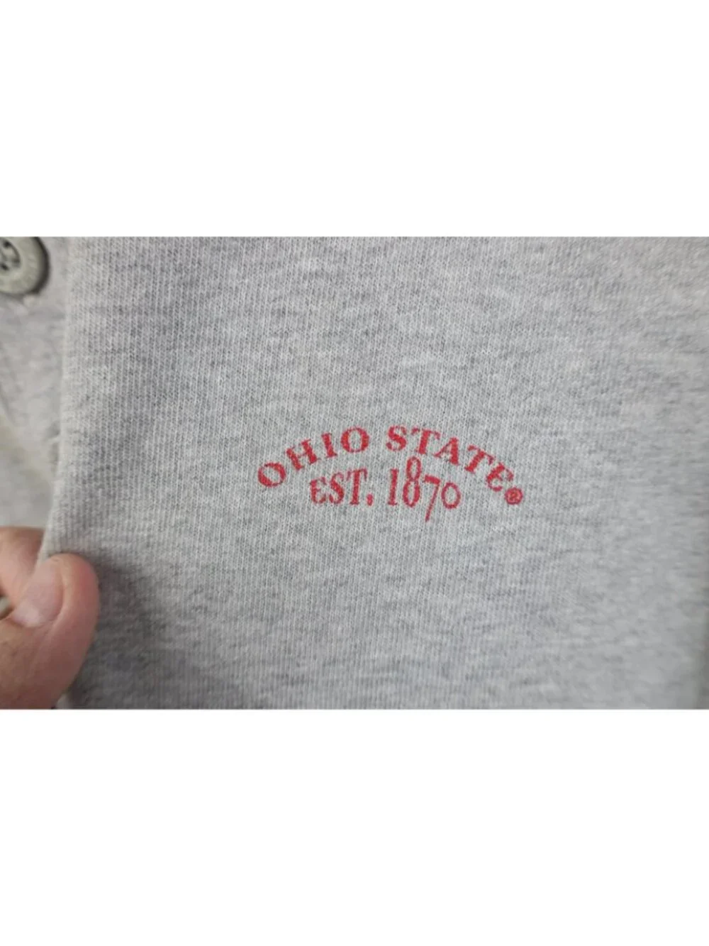Vintage 90s Champion Mens XL Distressed Ohio State University Henley T-Shirt - Picture 5 of 14